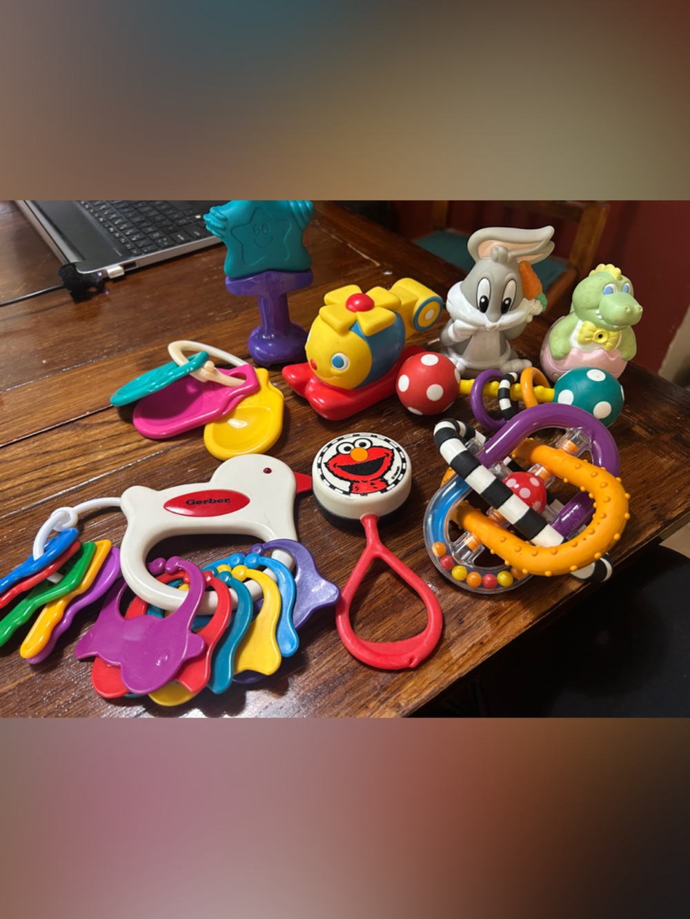 10-piece Vintage 90s Infant Toddler Baby Misc Bath, Rattle and Teething Toys